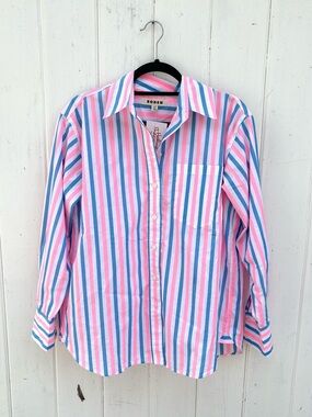 Boden Pink and Blue Striped Shirt